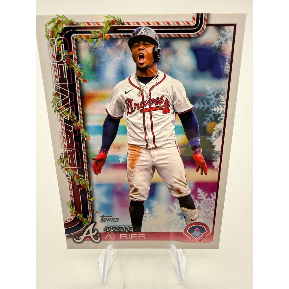 2025 Topps Holiday Ozzie Albies Atlanta Braves H36 Baseball Trading Card